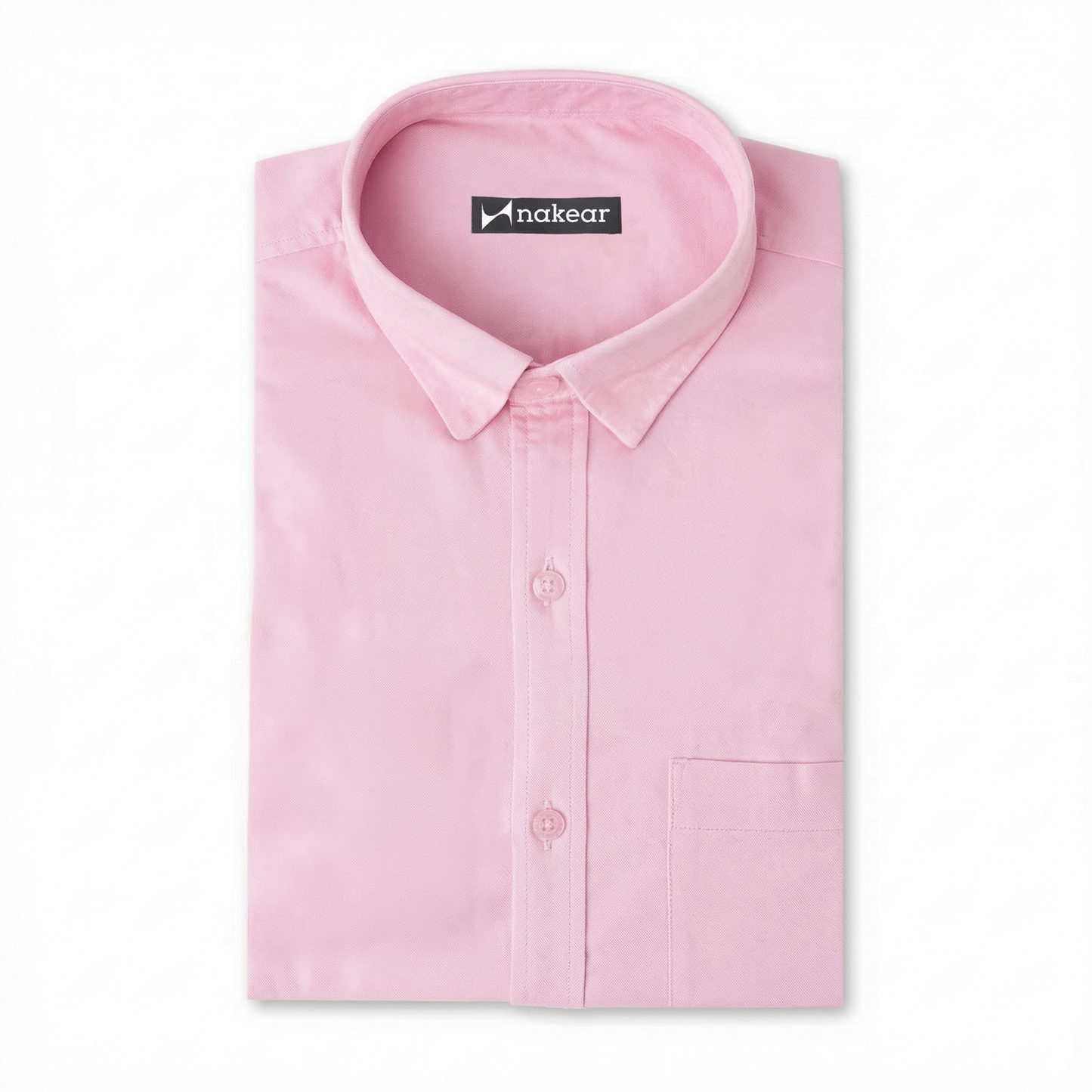 Light Pink Cotton Formal Shirt for Men – Slim Fit Office Wear | Nakear
