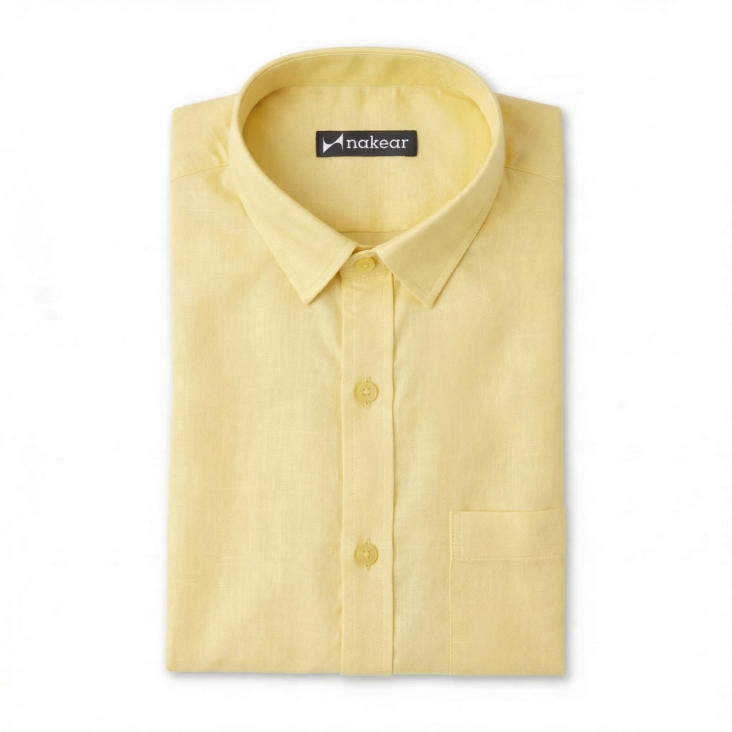 Butter Yellow Cotton Formal Shirt for Men – Premium Slim Fit | Nakear
