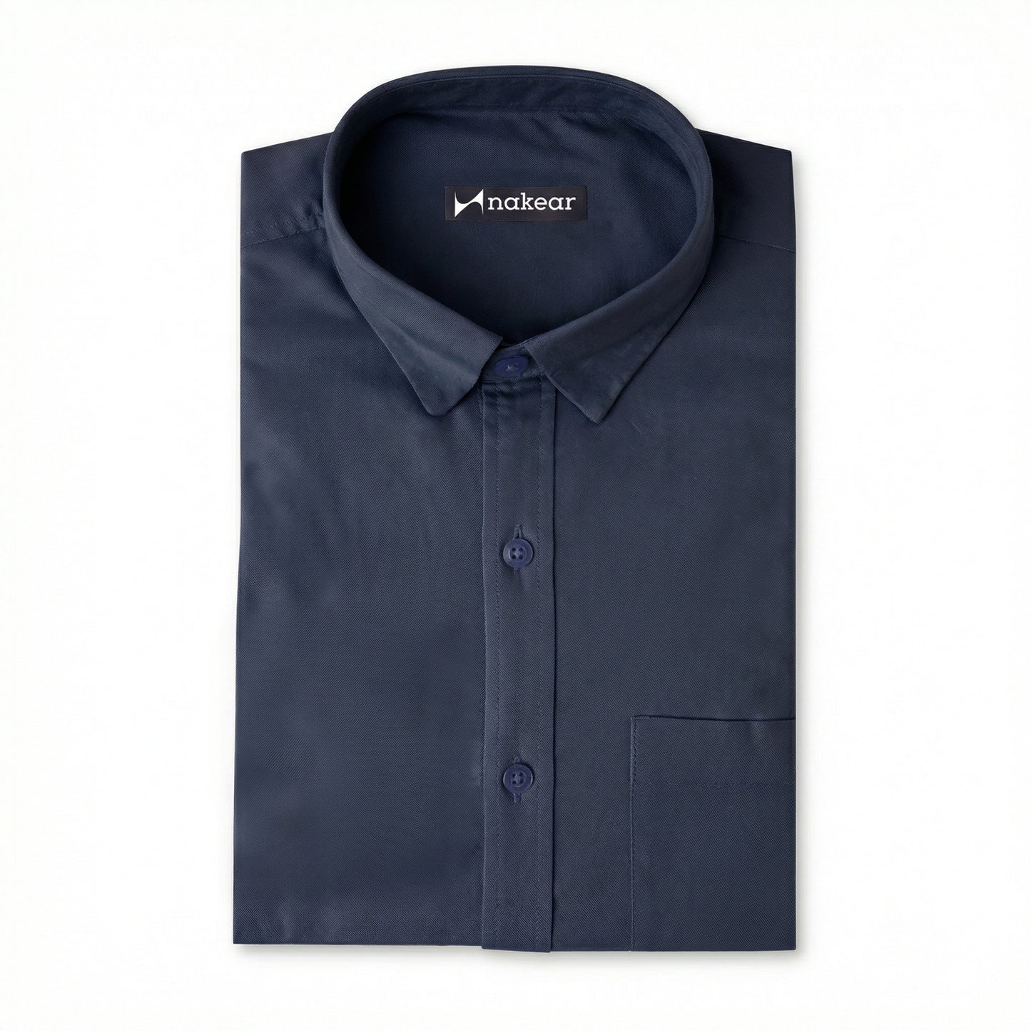 Navy Men’s Formal Shirt for Work | Tailored Fit Full Sleeve – Nakear