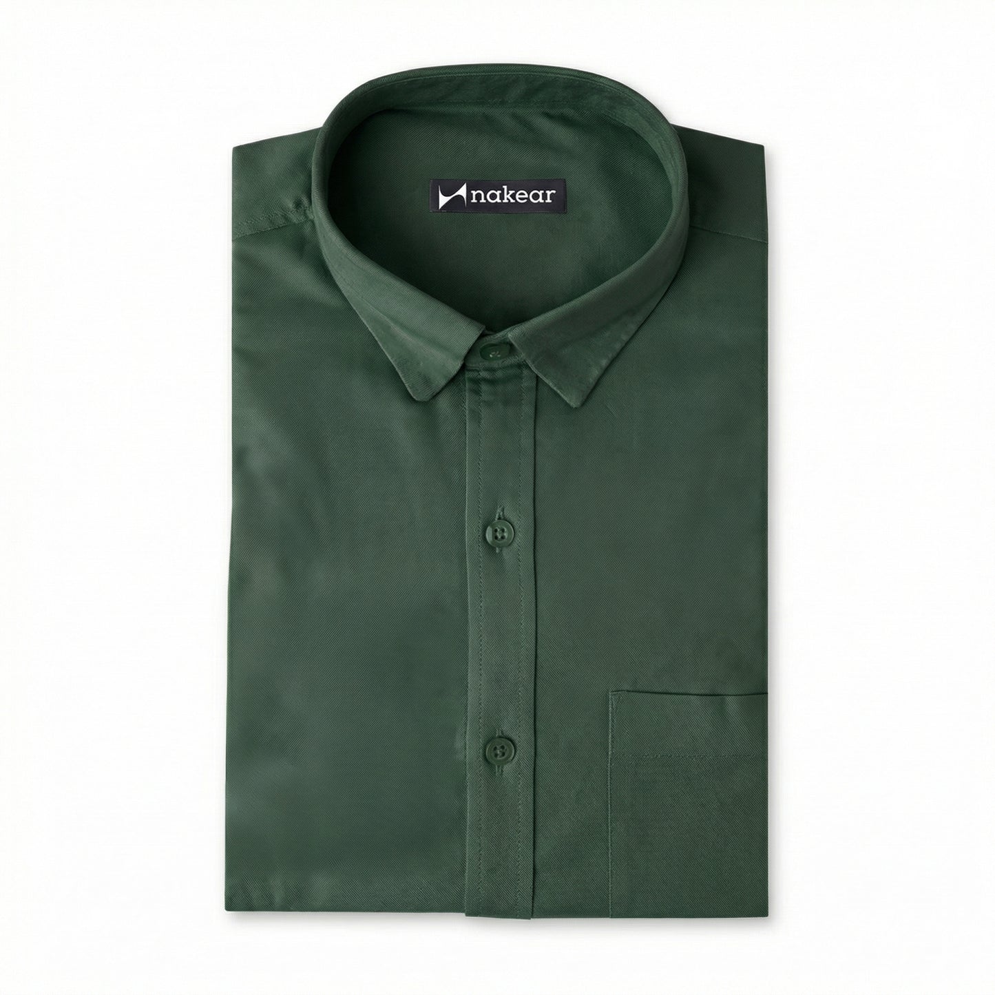 Olive Green Men’s Workwear Formal Shirt | Tailored Fit Full Sleeve – Nakear
