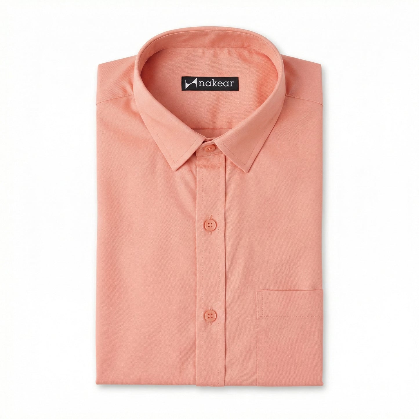 Salmon Pink Men’s Formal Office Shirt | Smart Tailored Fit Full Sleeve – Nakear