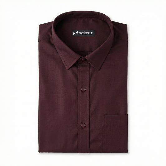 Burgundy Formal Shirt for Men – Premium Wine Edition by Nakear