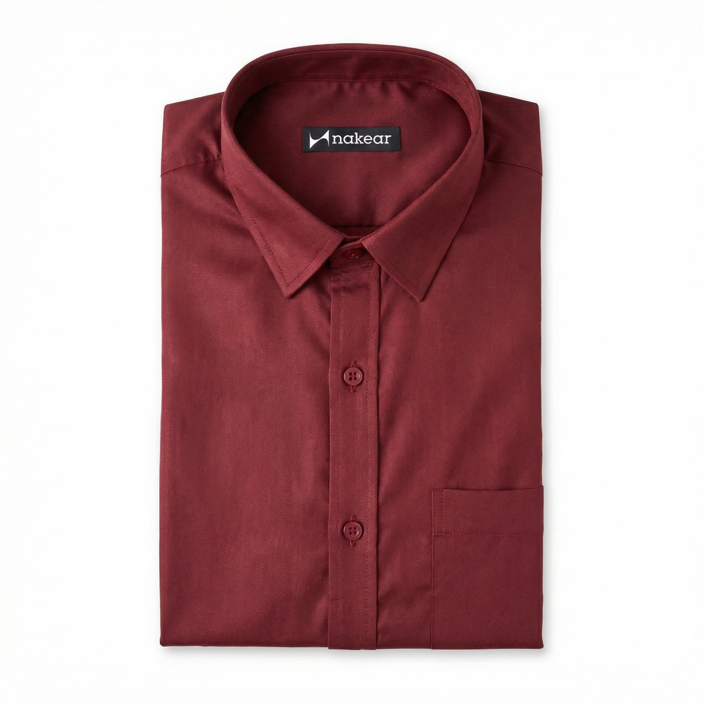 Crimson Red Men’s Formal Shirt | Office Wear Tailored Fit Full Sleeve – Nakear