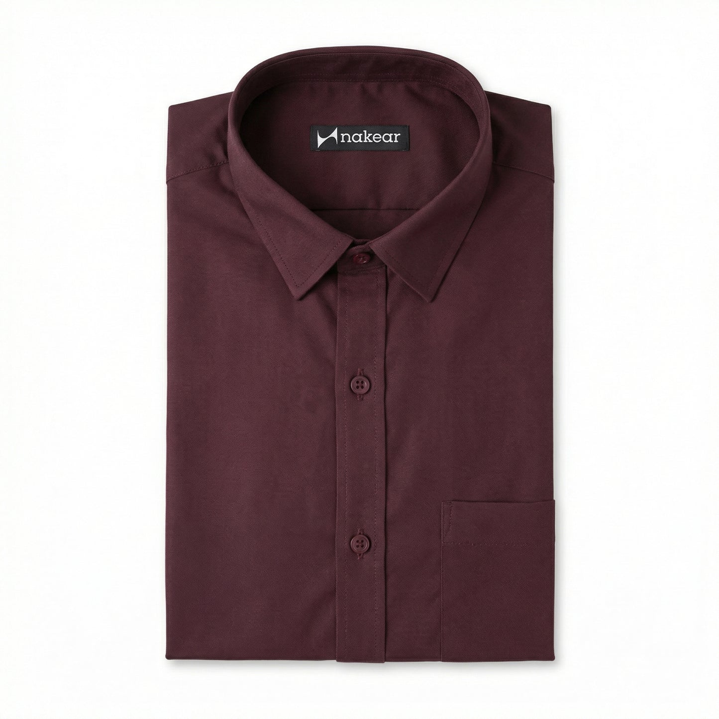 Maroon Men’s Formal Office Wear Shirt | Tailored Fit Full Sleeve – Nakear