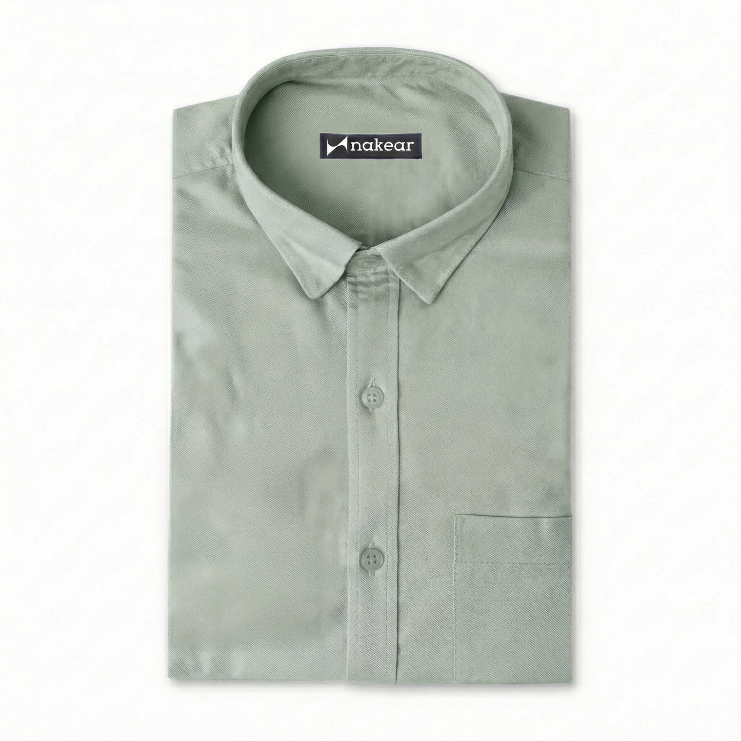 Sage Green Premium Cotton Shirt for Men – Tailored Fit Office Wear | Nakear