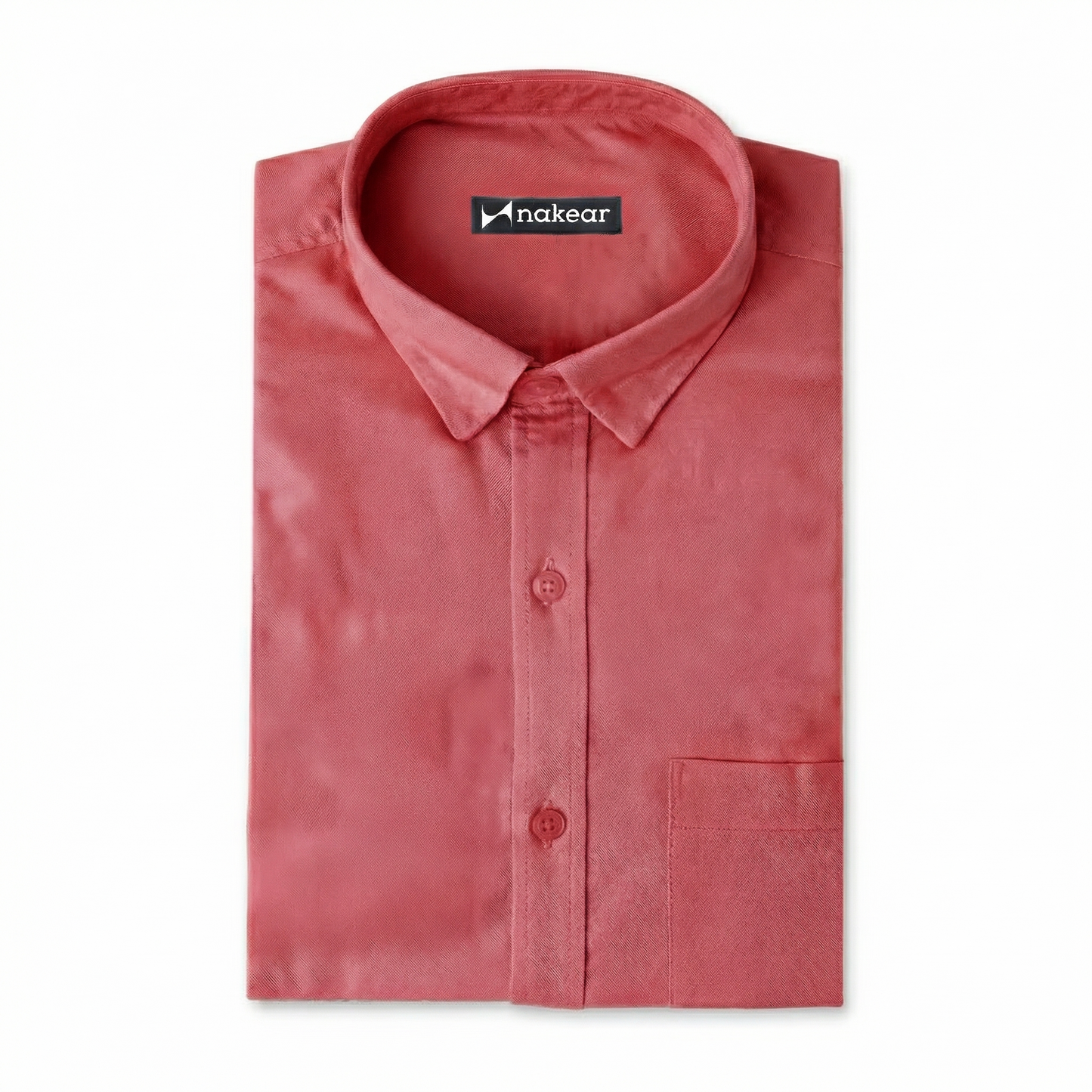 Dusty Red Cotton Shirt for Men – Premium Everyday Wear | Nakear